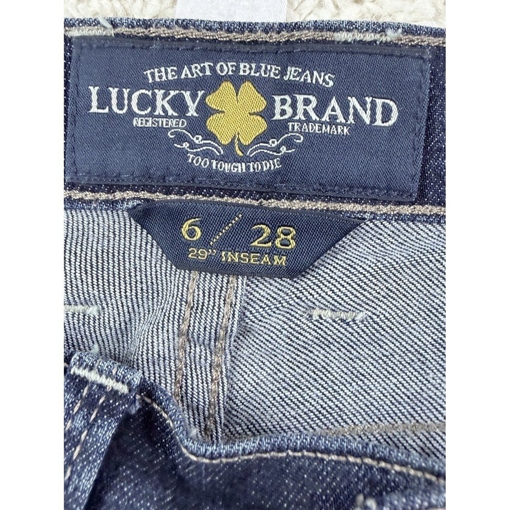 Lucky Brand Sofia Skinny Women Size 6 28 Blue Patchwork Denim Jeans 7W12195